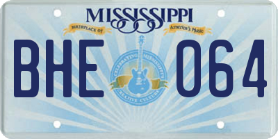 MS license plate BHE064