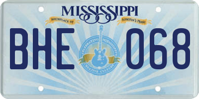 MS license plate BHE068