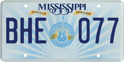 MS license plate BHE077