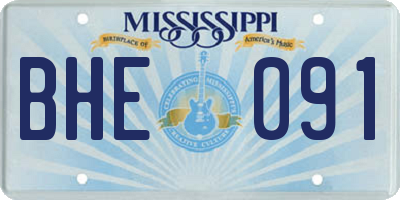 MS license plate BHE091