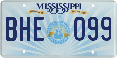 MS license plate BHE099