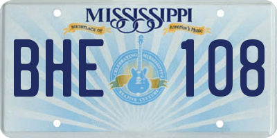 MS license plate BHE108