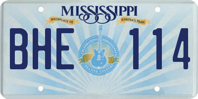 MS license plate BHE114