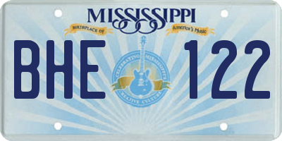 MS license plate BHE122