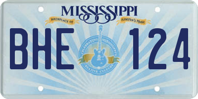 MS license plate BHE124