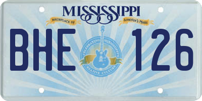MS license plate BHE126