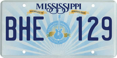MS license plate BHE129