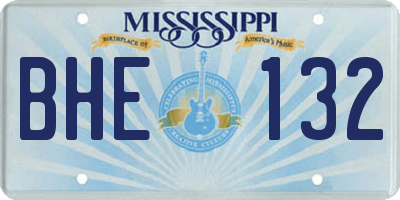 MS license plate BHE132