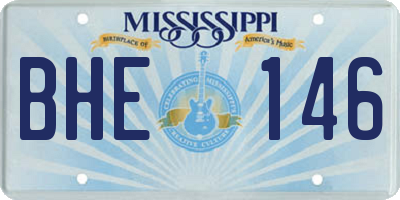 MS license plate BHE146