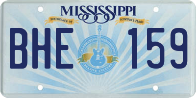 MS license plate BHE159