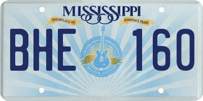 MS license plate BHE160