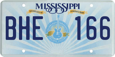 MS license plate BHE166