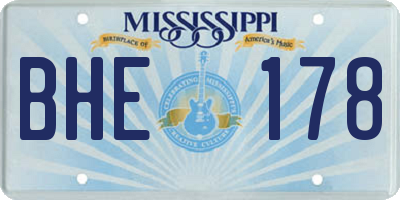 MS license plate BHE178