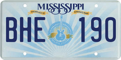 MS license plate BHE190