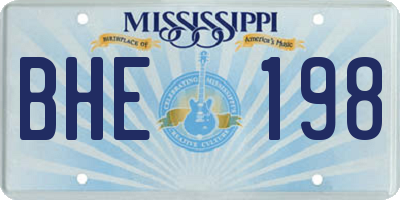 MS license plate BHE198