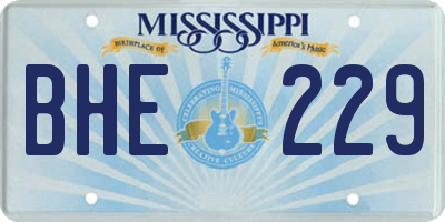 MS license plate BHE229