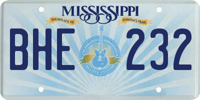 MS license plate BHE232