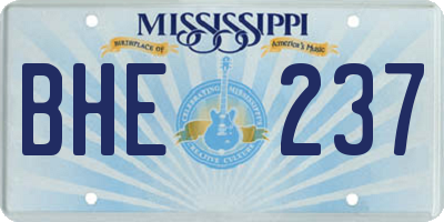 MS license plate BHE237