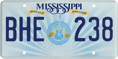 MS license plate BHE238