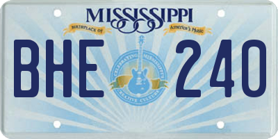 MS license plate BHE240