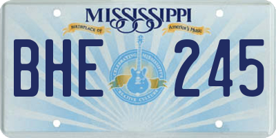 MS license plate BHE245