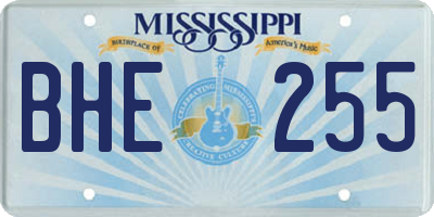 MS license plate BHE255