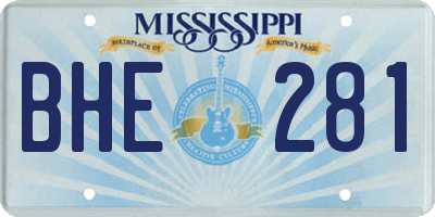 MS license plate BHE281