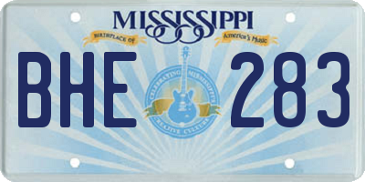 MS license plate BHE283