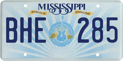 MS license plate BHE285