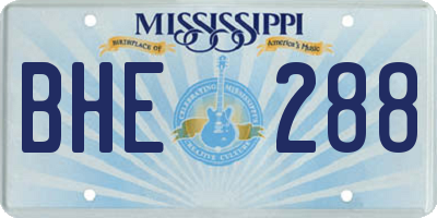 MS license plate BHE288