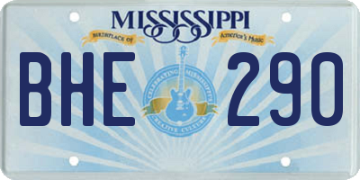 MS license plate BHE290