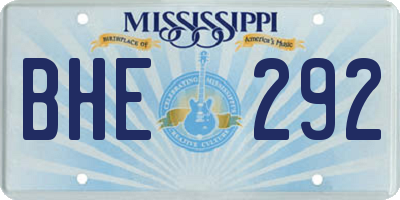 MS license plate BHE292