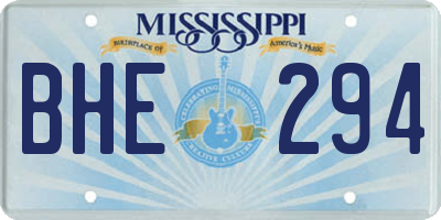 MS license plate BHE294