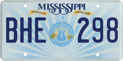 MS license plate BHE298