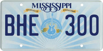 MS license plate BHE300