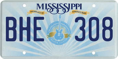 MS license plate BHE308
