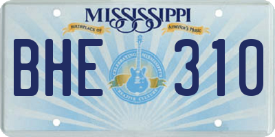 MS license plate BHE310