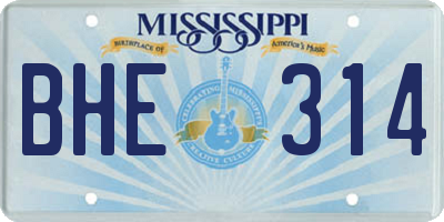 MS license plate BHE314
