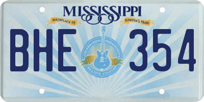 MS license plate BHE354