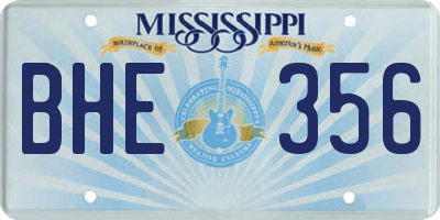 MS license plate BHE356
