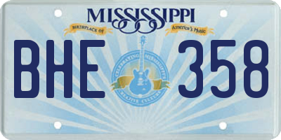 MS license plate BHE358