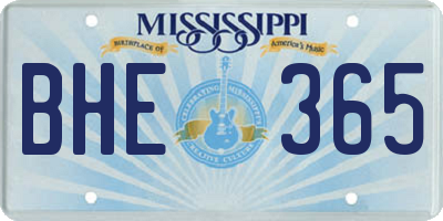 MS license plate BHE365