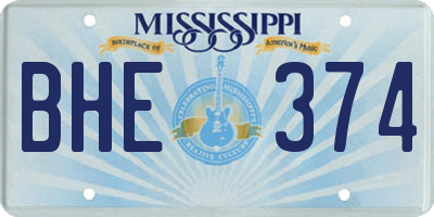 MS license plate BHE374