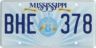 MS license plate BHE378