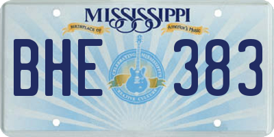 MS license plate BHE383