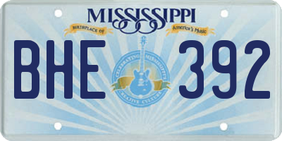 MS license plate BHE392