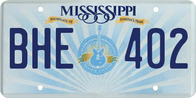 MS license plate BHE402