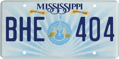 MS license plate BHE404
