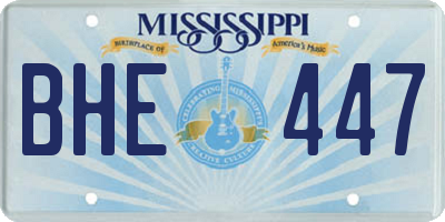 MS license plate BHE447