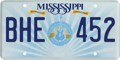 MS license plate BHE452